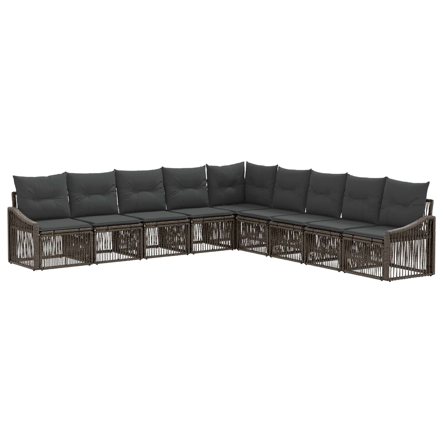 Tuinbankenset 9 pcs Grijs poly rattan is nu te koop bij PeponiXL, paradijselijk wonen!