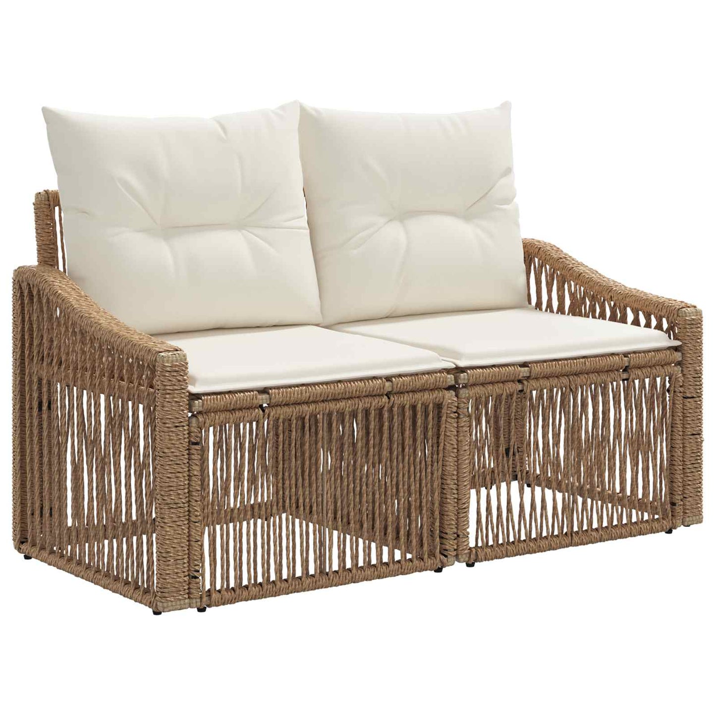 Tuinbankenset 7 pcs Beige poly rattan is nu te koop bij PeponiXL, paradijselijk wonen!