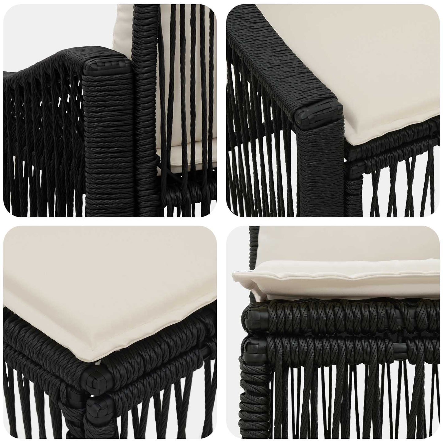 Tuinbankenset 7 pcs Zwart poly rattan is nu te koop bij PeponiXL, paradijselijk wonen!