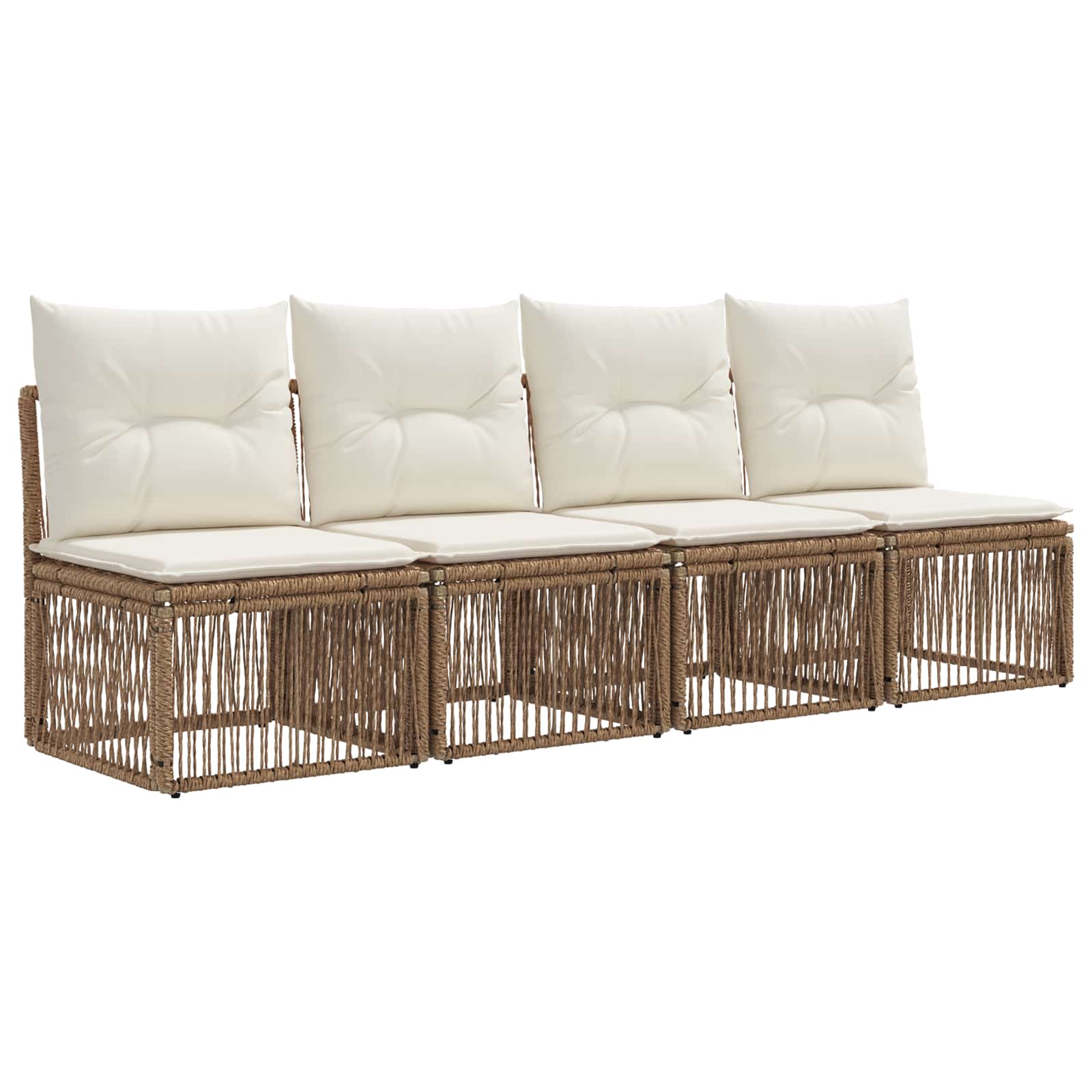 Tuinbankenset 9 pcs Beige poly rattan is nu te koop bij PeponiXL, paradijselijk wonen!