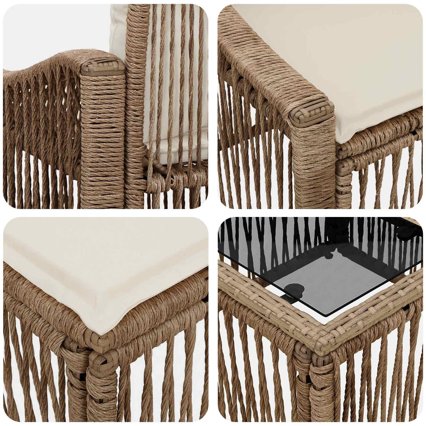 Tuinbankenset 10 pcs Beige poly rattan is nu te koop bij PeponiXL, paradijselijk wonen!