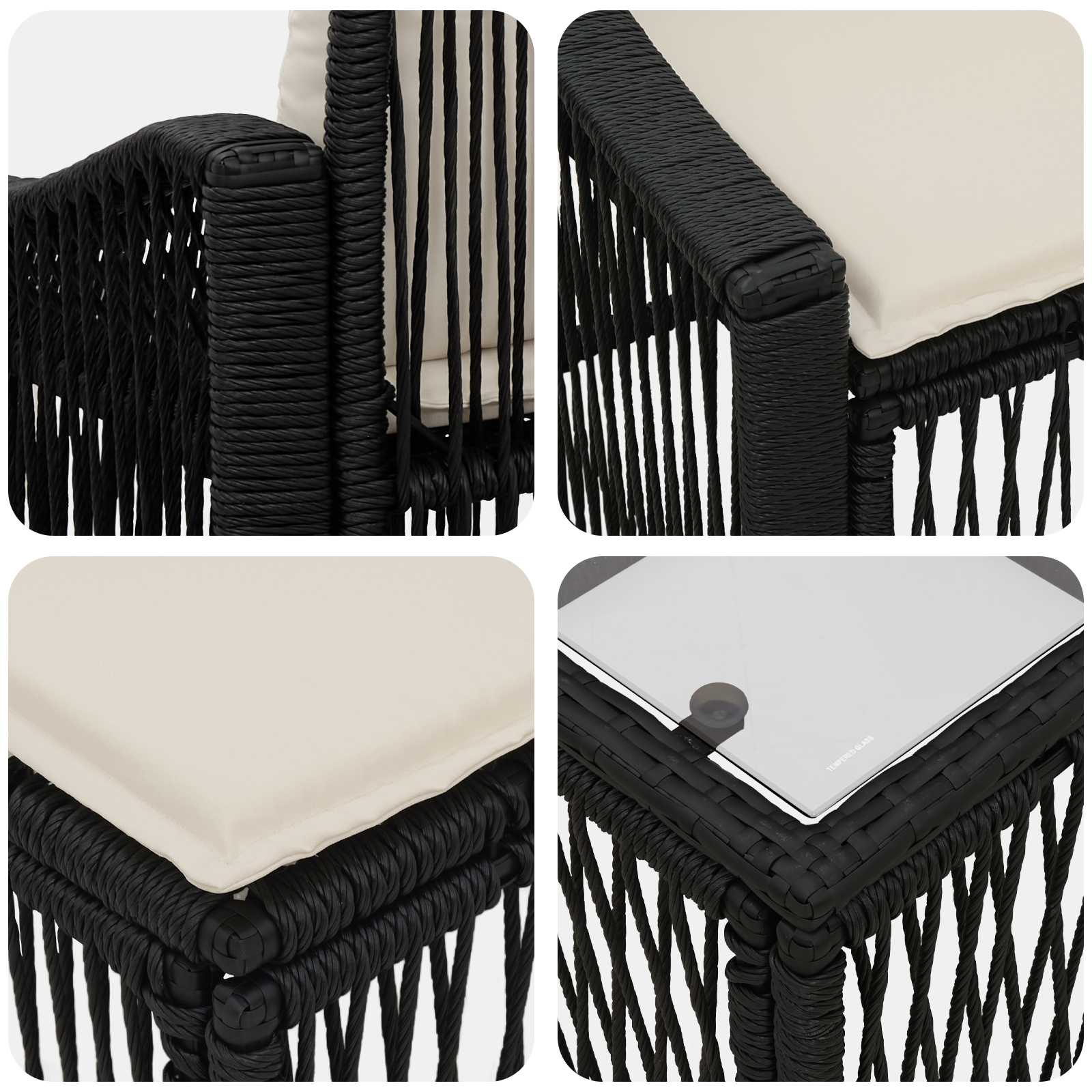 Tuinbankenset 11 pcs Zwart poly rattan is nu te koop bij PeponiXL, paradijselijk wonen!