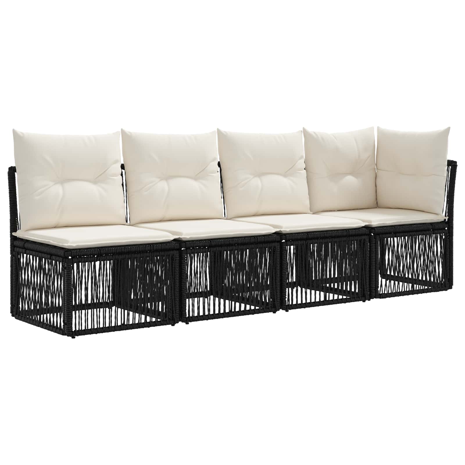 Tuinbankenset 11 pcs Zwart poly rattan is nu te koop bij PeponiXL, paradijselijk wonen!