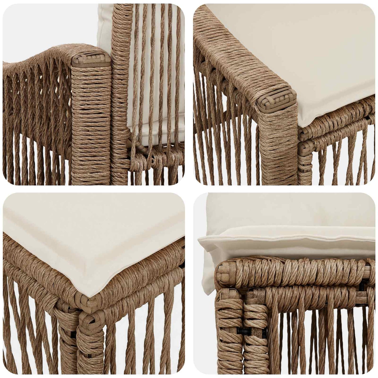 Tuinbankenset 11 pcs Beige poly rattan is nu te koop bij PeponiXL, paradijselijk wonen!