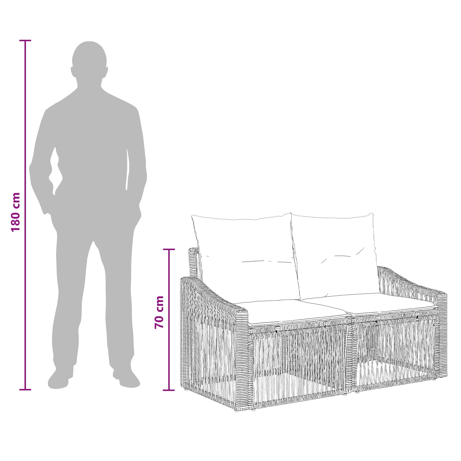 Tuinbankenset 12 pcs Grijs poly rattan is nu te koop bij PeponiXL, paradijselijk wonen!