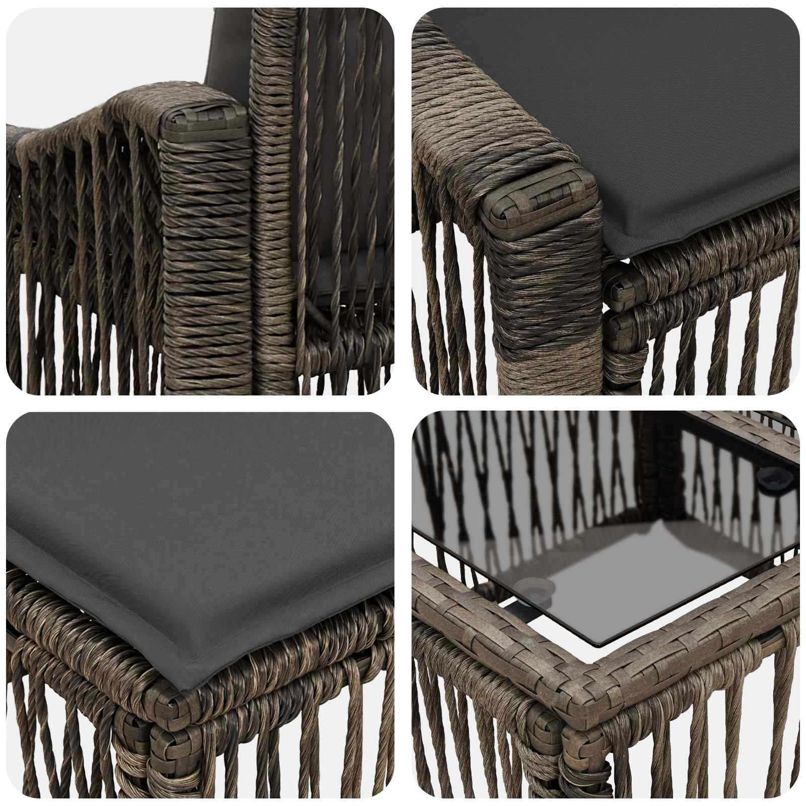 Tuinbankenset 14 pcs Grijs poly rattan is nu te koop bij PeponiXL, paradijselijk wonen!
