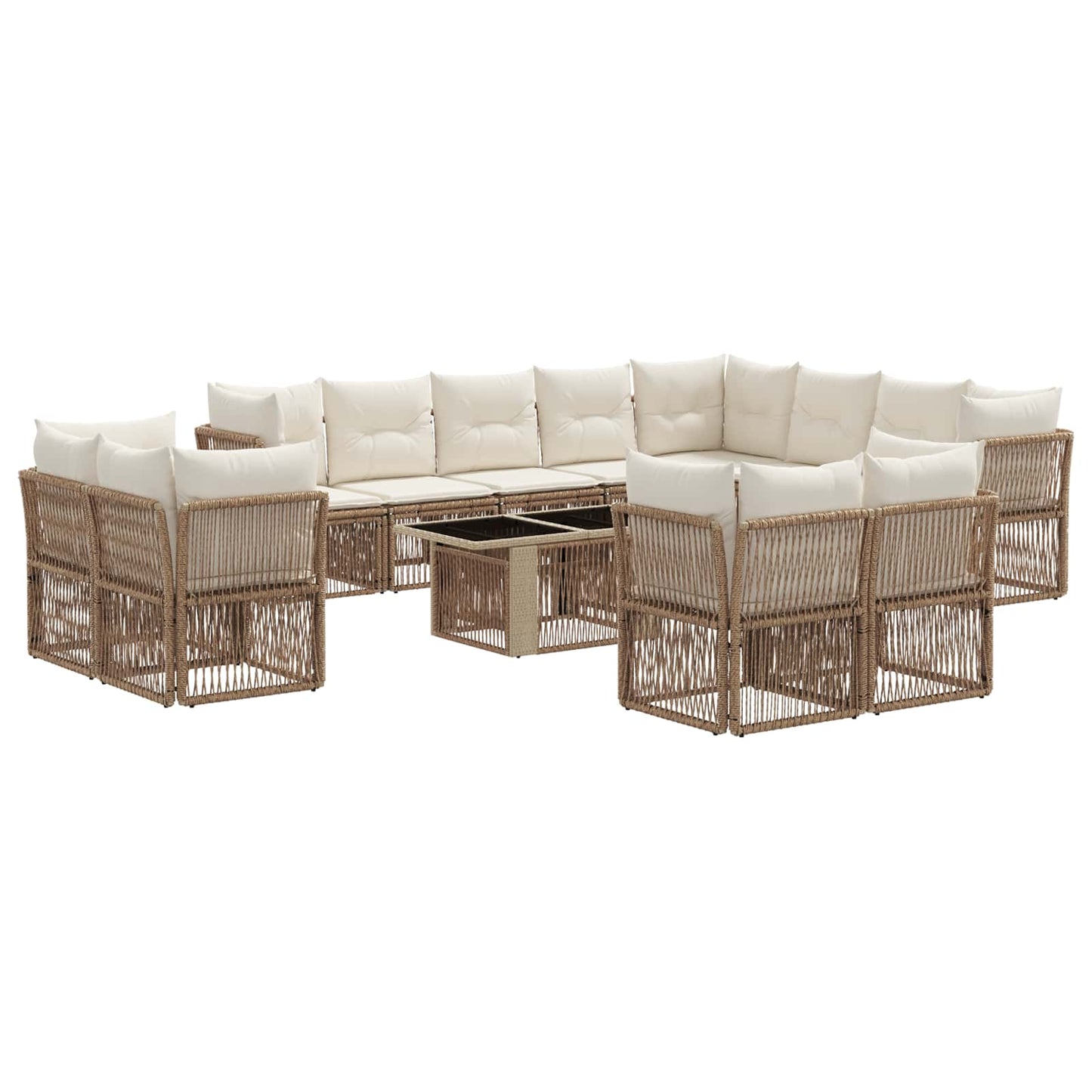 Tuinbankenset 13 pcs poly rattan is nu te koop bij PeponiXL, paradijselijk wonen!