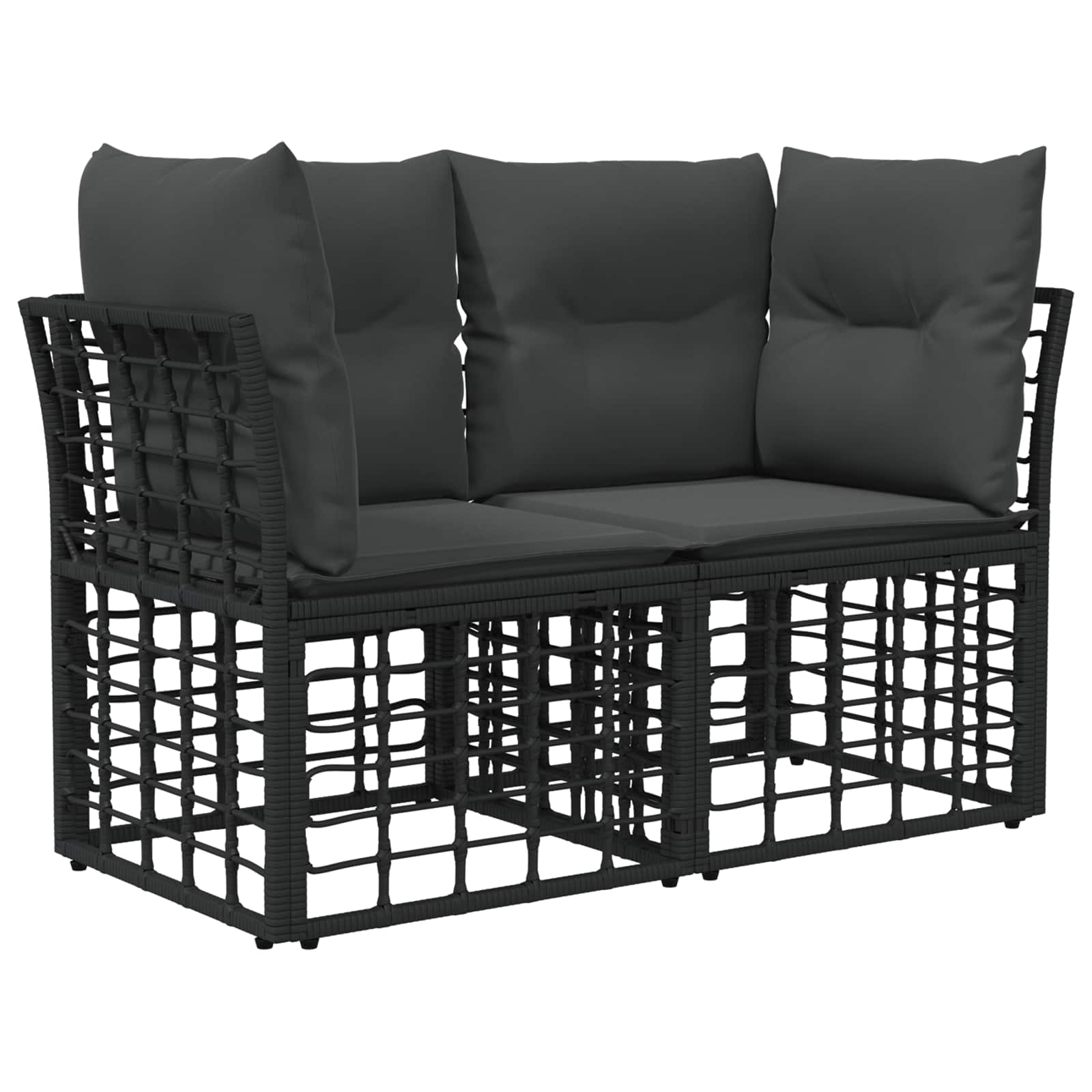 Buiten bankenset met kussen 7 pcs Zwart Polyester is nu te koop bij PeponiXL, paradijselijk wonen!