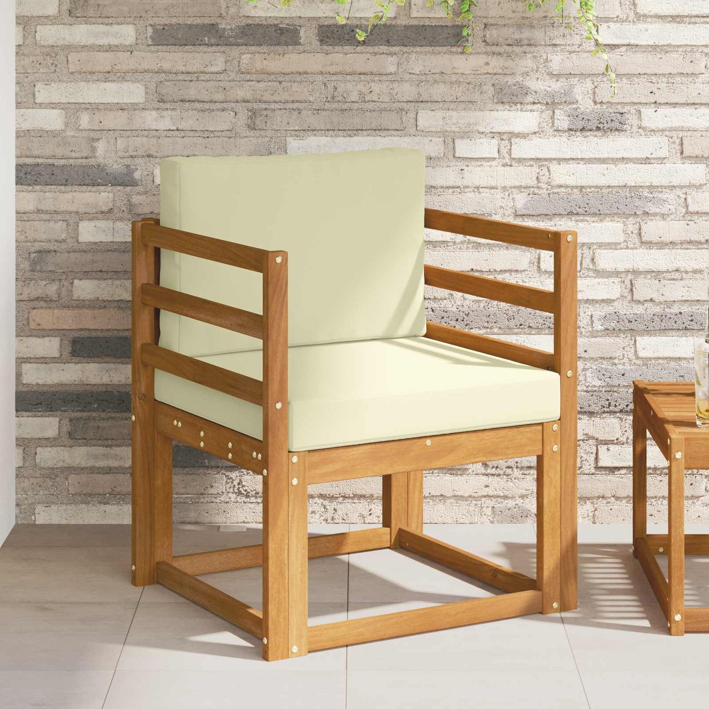 Tuinbank Massief Acaciahout en Polyester Naturel is nu te koop bij PeponiXL, paradijselijk wonen!