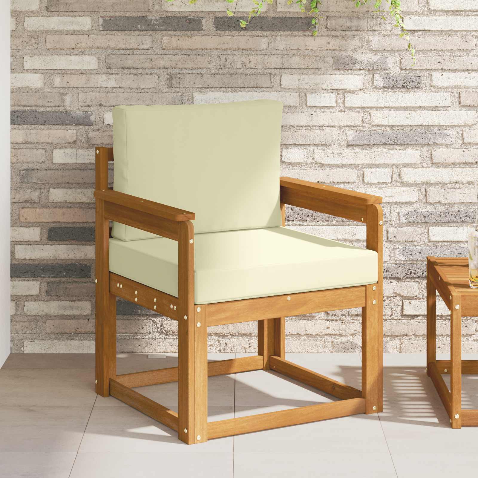 Tuinbank Massief Acaciahout en Polyester Naturel is nu te koop bij PeponiXL, paradijselijk wonen!