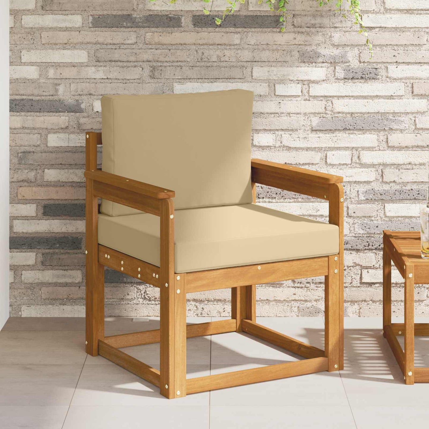 Tuinbank Massief Acaciahout en Polyester Naturel is nu te koop bij PeponiXL, paradijselijk wonen!