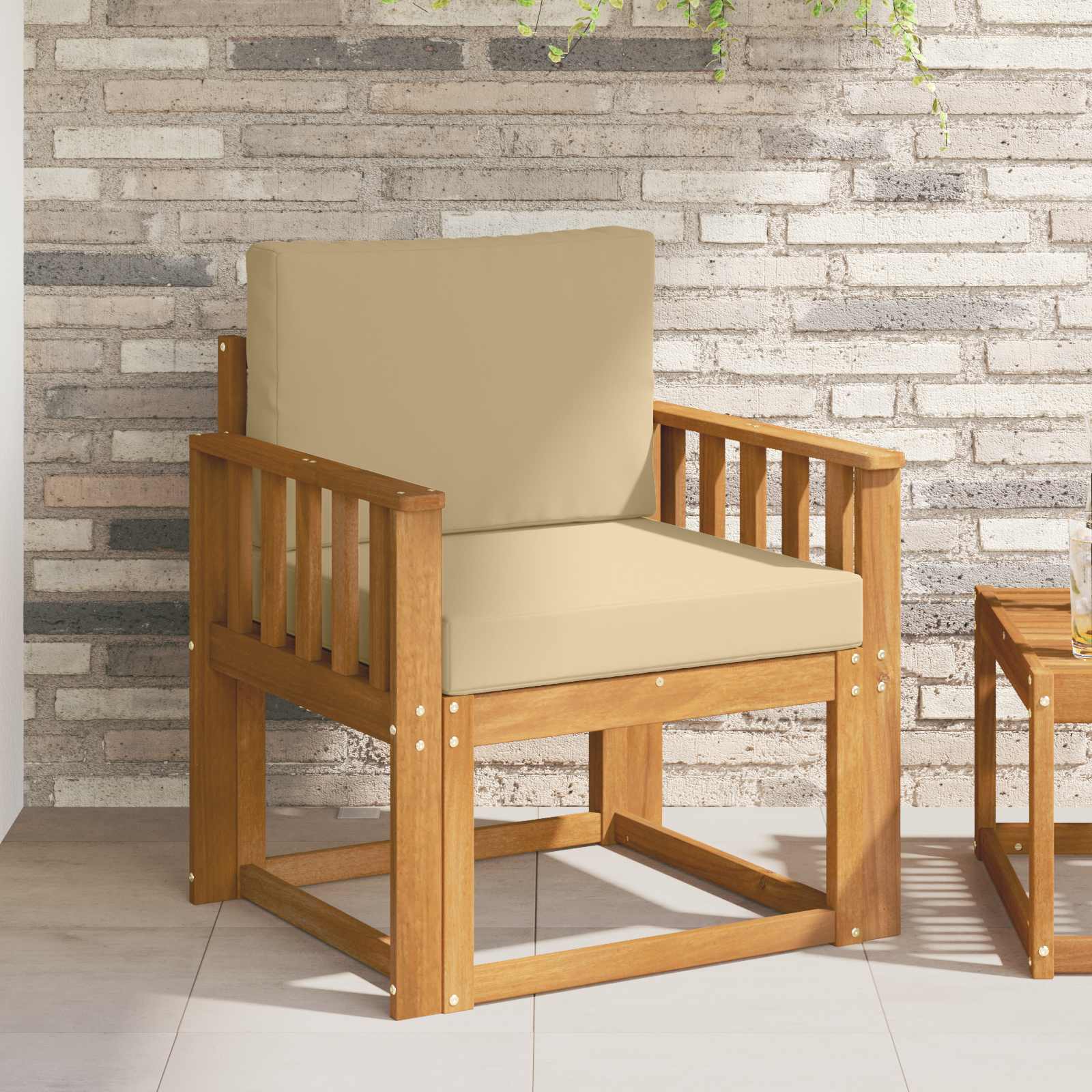 Tuinbank Massief Acaciahout en Polyester Naturel is nu te koop bij PeponiXL, paradijselijk wonen!