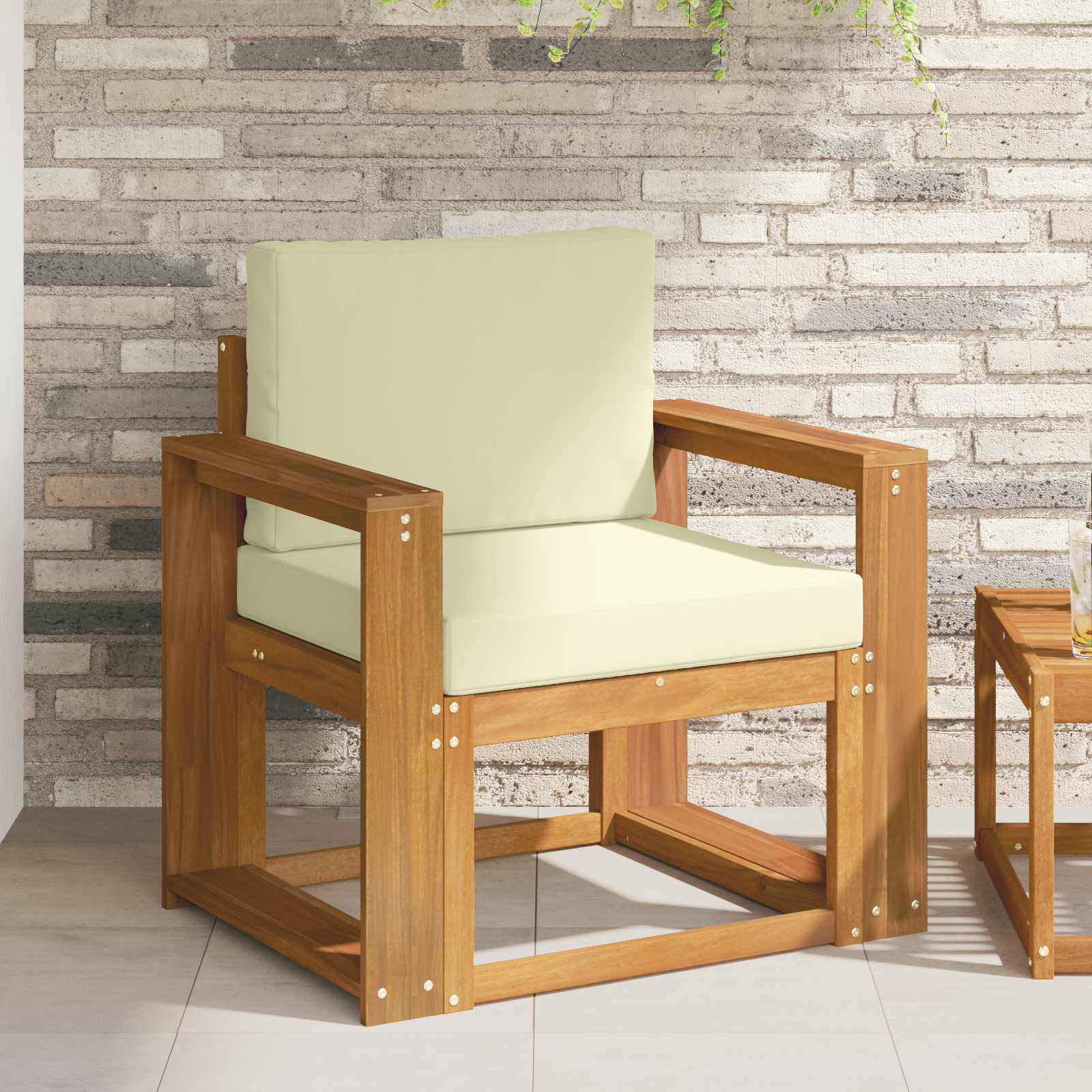 Tuinbank Massief Acaciahout en Polyester Naturel is nu te koop bij PeponiXL, paradijselijk wonen!