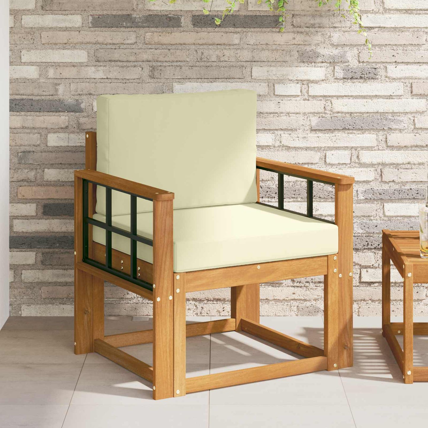 Tuinbank Massief Acaciahout en Polyester Naturel is nu te koop bij PeponiXL, paradijselijk wonen!