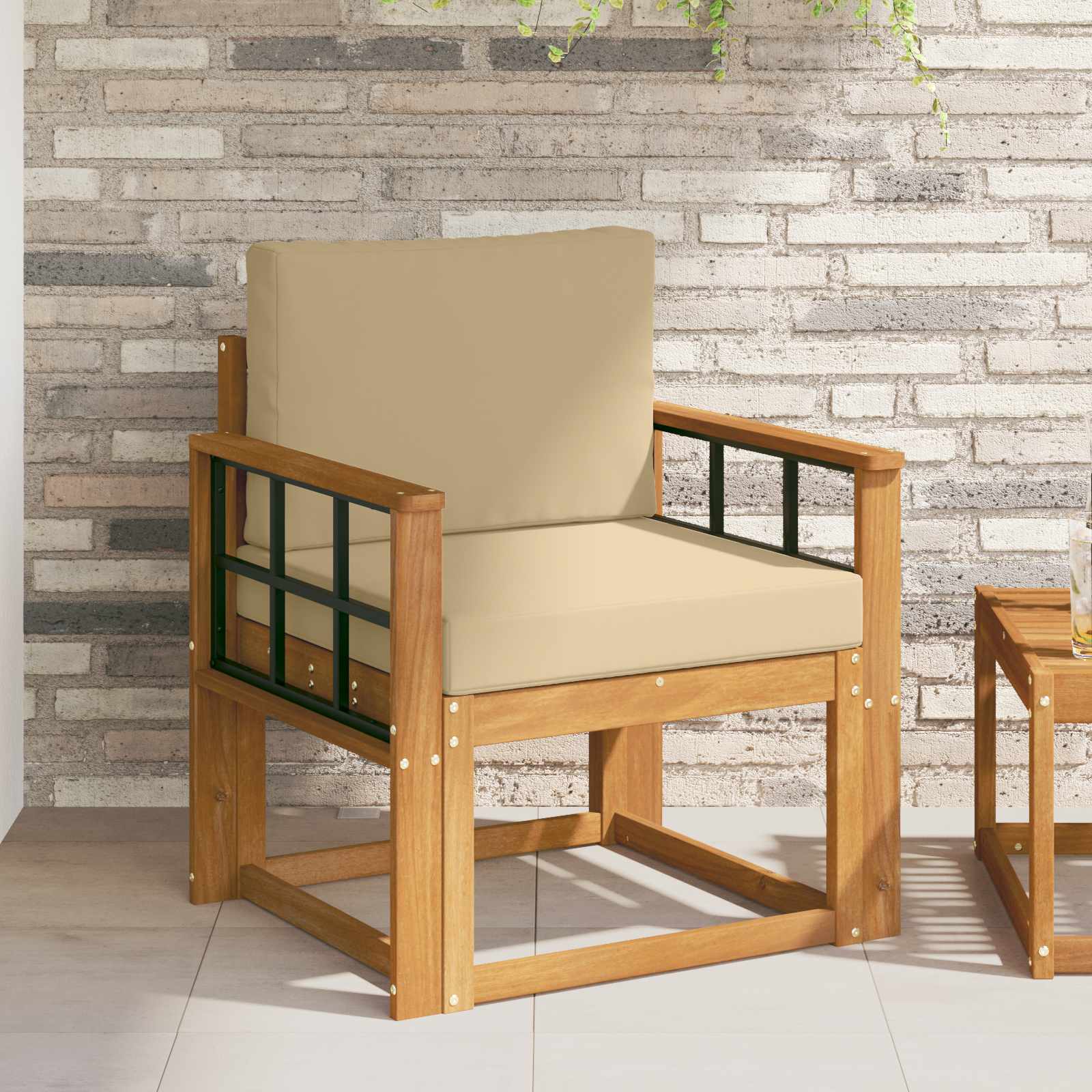 Tuinbank Massief Acaciahout en Polyester Naturel is nu te koop bij PeponiXL, paradijselijk wonen!