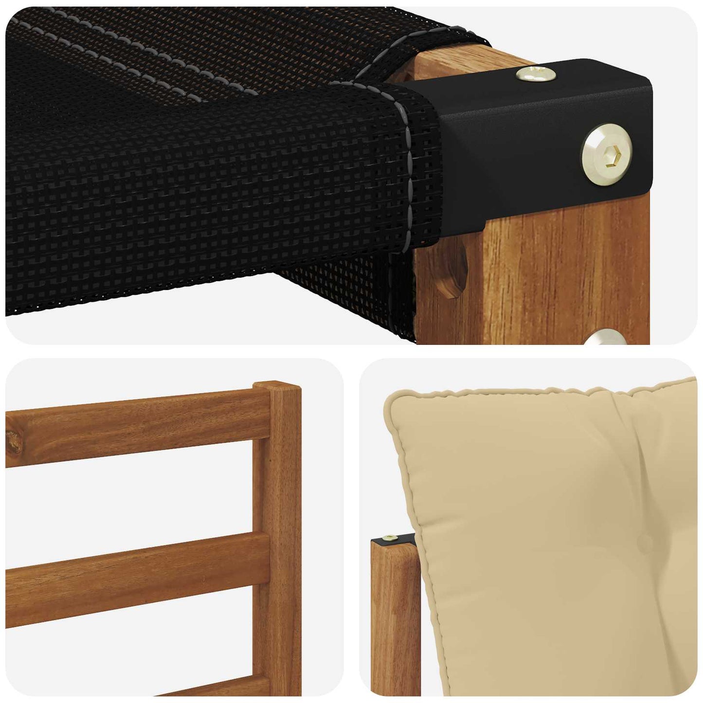 Buiten bankenset Massief Acaciahout en Textilene Naturel is nu te koop bij PeponiXL, paradijselijk wonen!