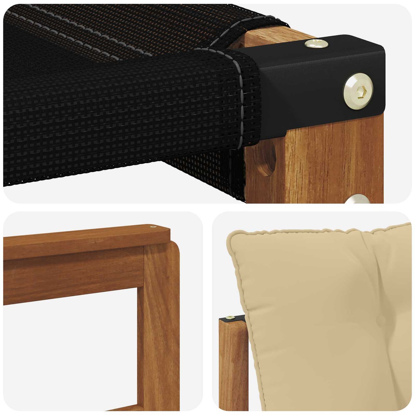 Buiten bankenset Massief Acaciahout en Textilene Naturel is nu te koop bij PeponiXL, paradijselijk wonen!