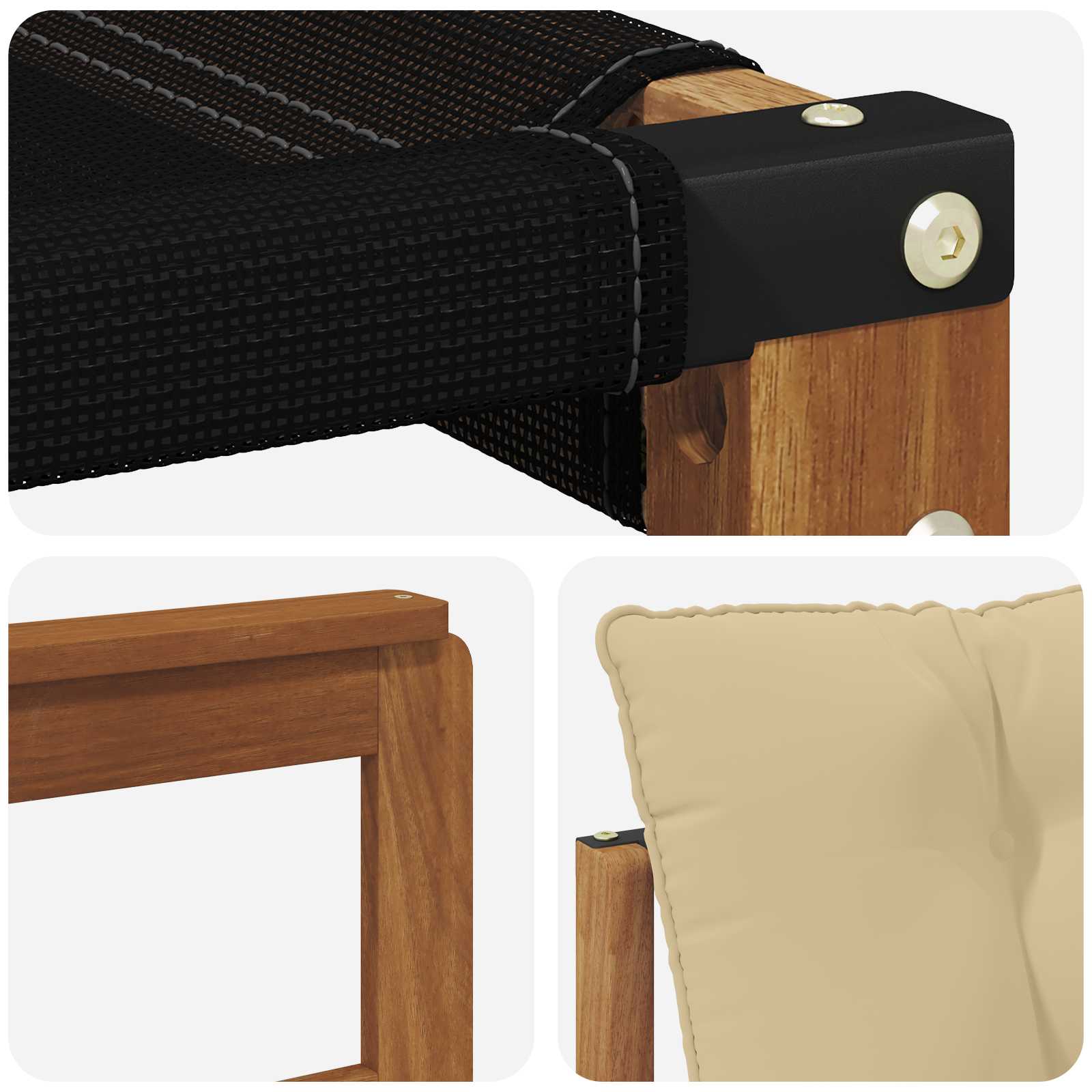 Buiten bankenset Massief Acaciahout en Textilene Naturel is nu te koop bij PeponiXL, paradijselijk wonen!