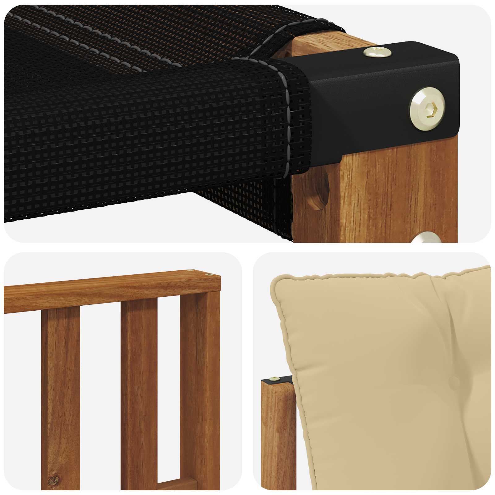 Buiten bankenset Massief Acaciahout en Textilene Naturel is nu te koop bij PeponiXL, paradijselijk wonen!