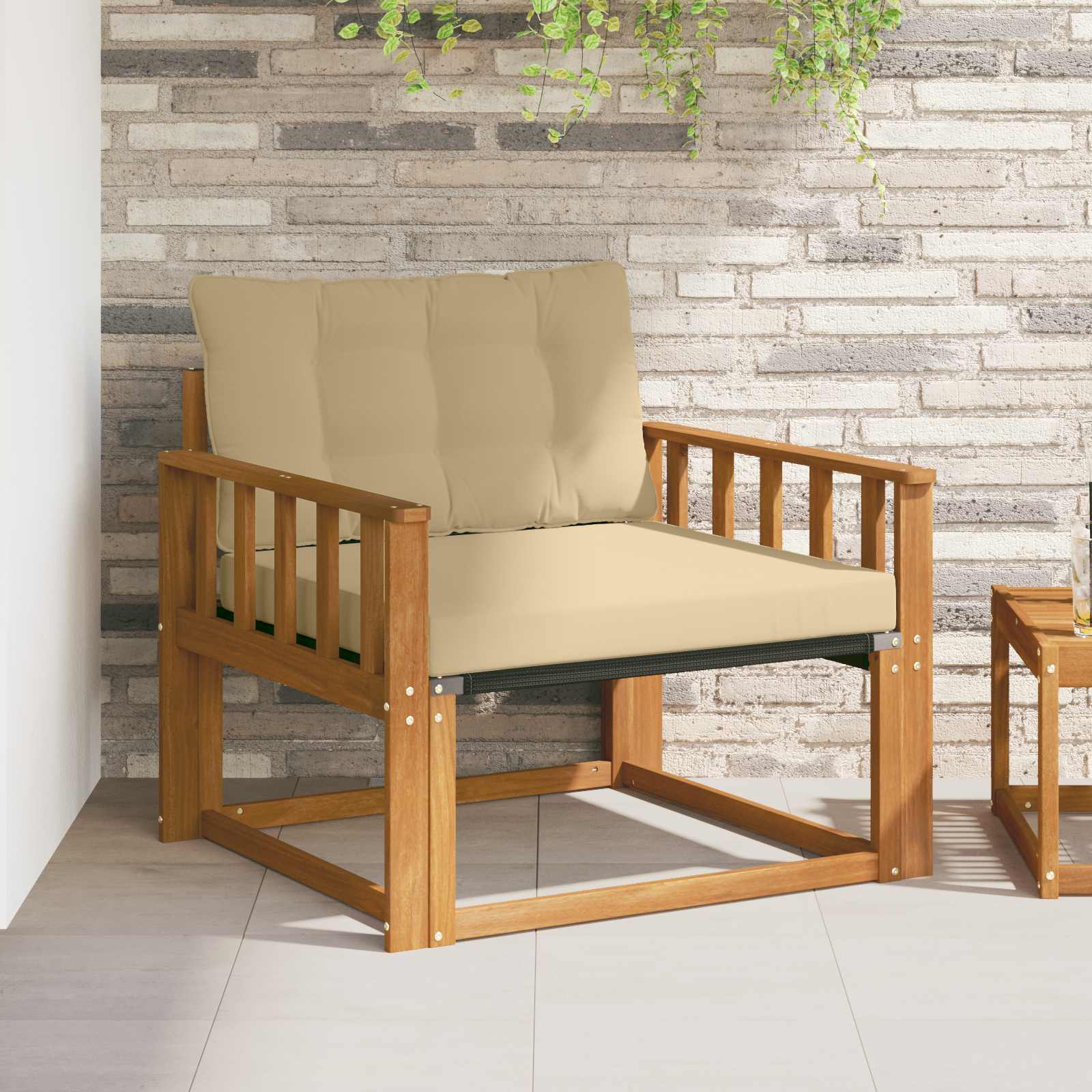 Buiten bankenset Massief Acaciahout en Textilene Naturel is nu te koop bij PeponiXL, paradijselijk wonen!