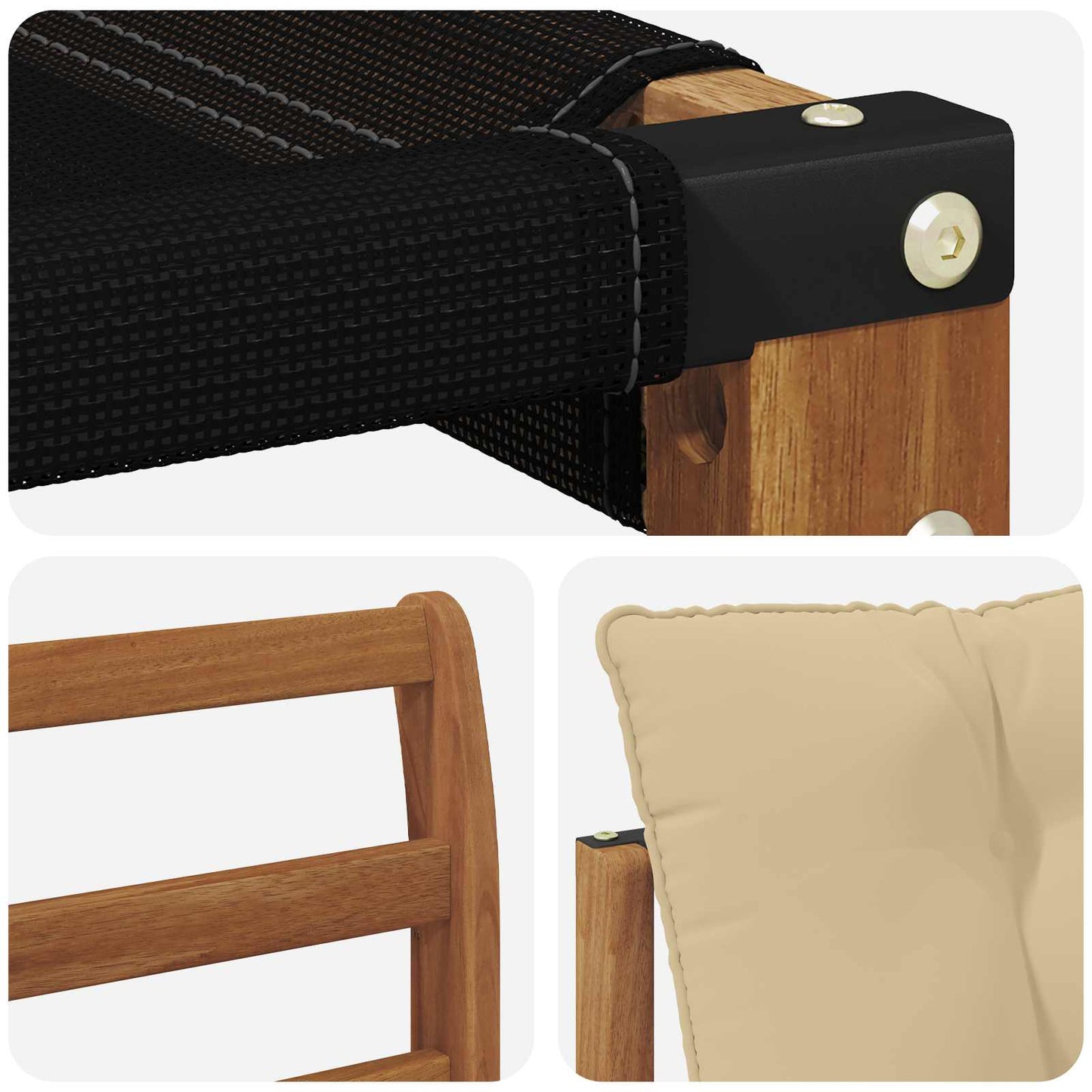 Buiten bankenset Massief Acaciahout en Textilene Naturel is nu te koop bij PeponiXL, paradijselijk wonen!