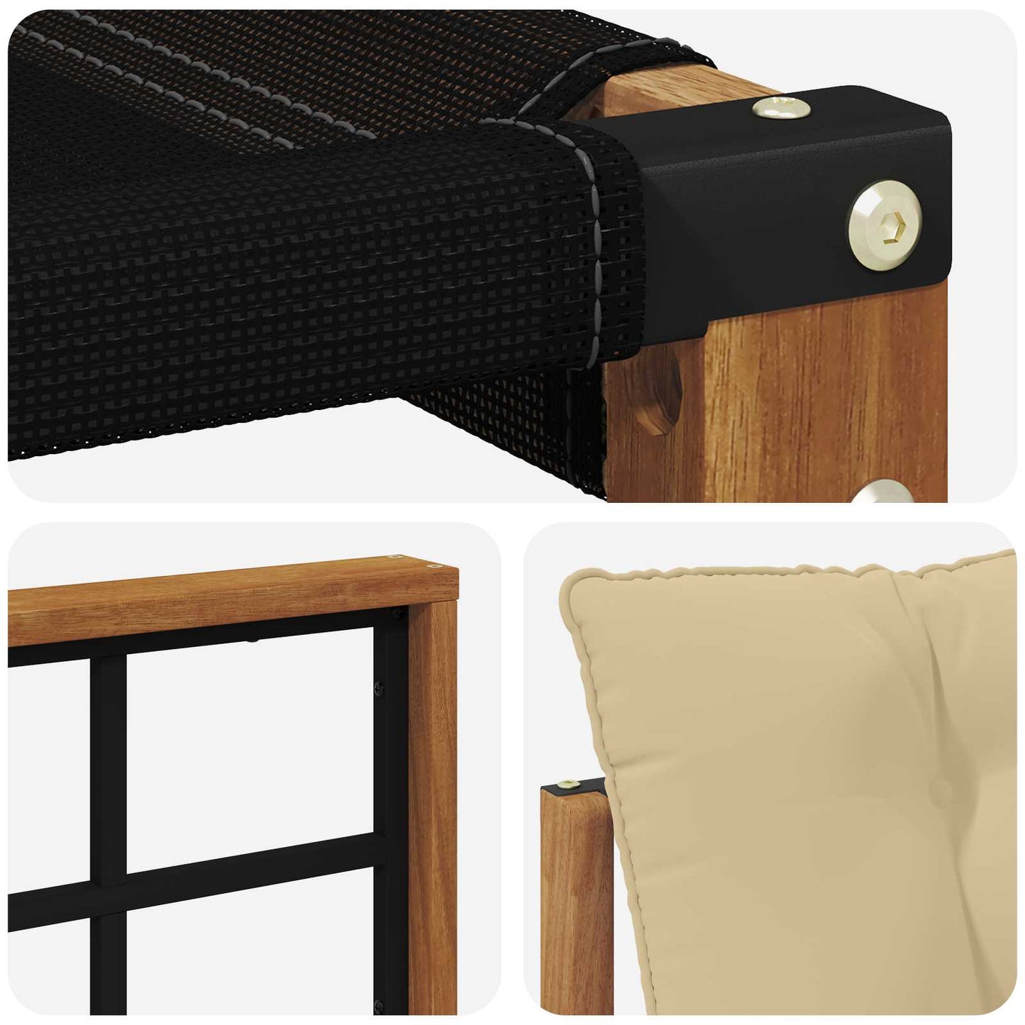 Buiten bankenset Massief Acaciahout en Textilene Naturel is nu te koop bij PeponiXL, paradijselijk wonen!