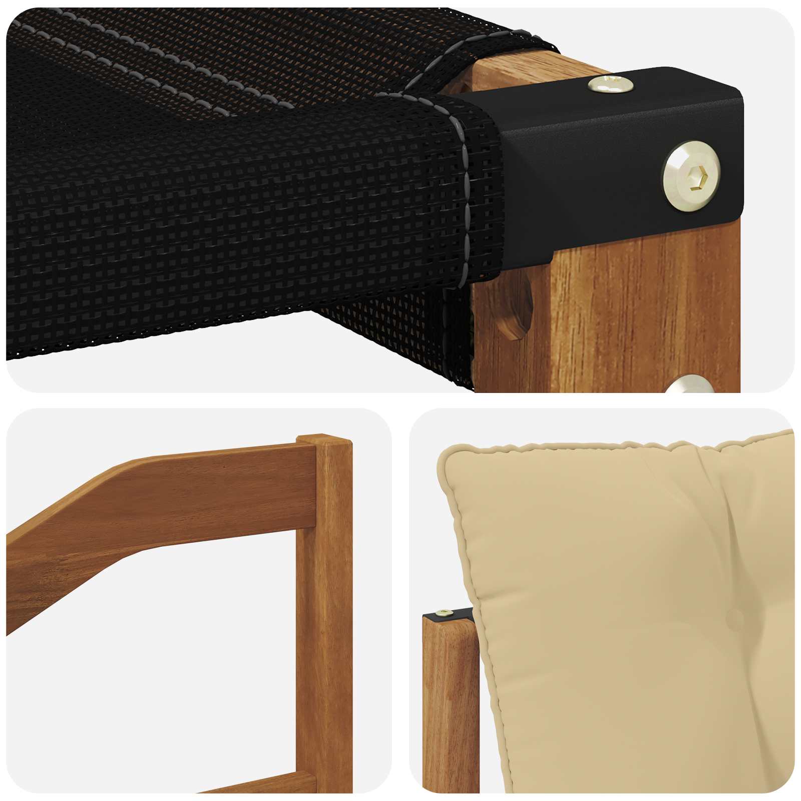 Buiten bankenset Massief Acaciahout en Textilene Naturel is nu te koop bij PeponiXL, paradijselijk wonen!