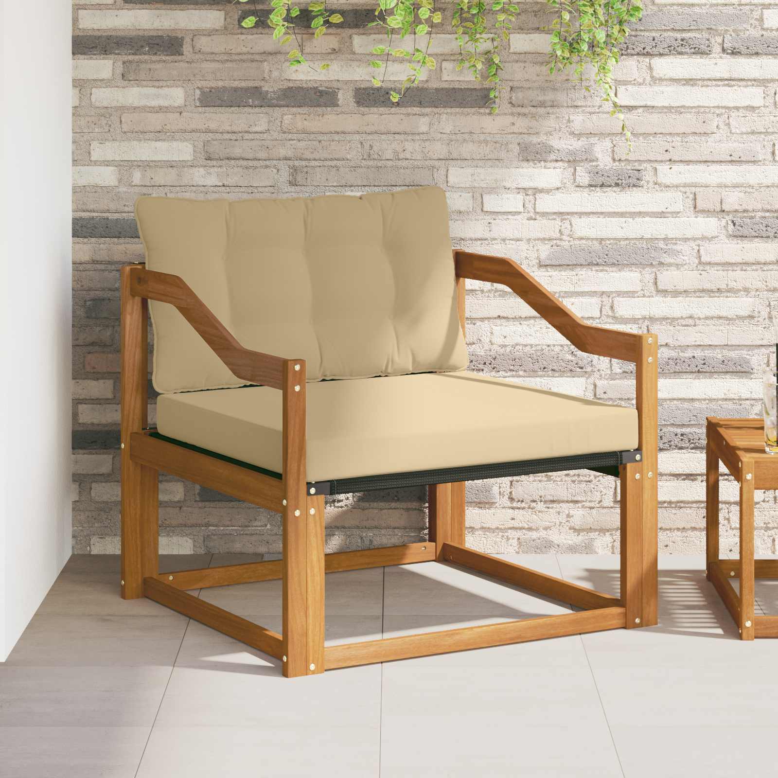 Buiten bankenset Massief Acaciahout en Textilene Naturel is nu te koop bij PeponiXL, paradijselijk wonen!