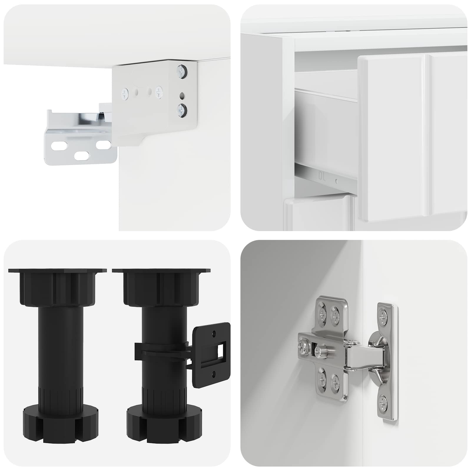 Keukenblok LUCCA 8 pcs Hoogglans Wit Bewerkt hout is nu te koop bij PeponiXL, paradijselijk wonen!