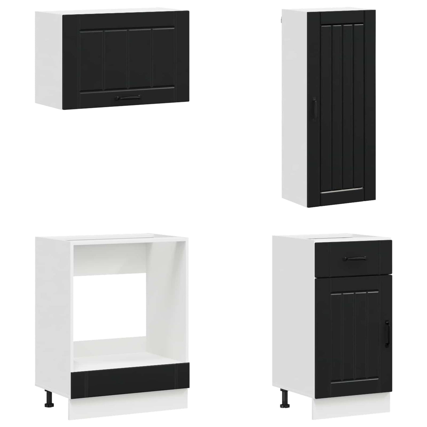 Keukenblok LUCCA 8 pcs Zwart Bewerkt hout is nu te koop bij PeponiXL, paradijselijk wonen!