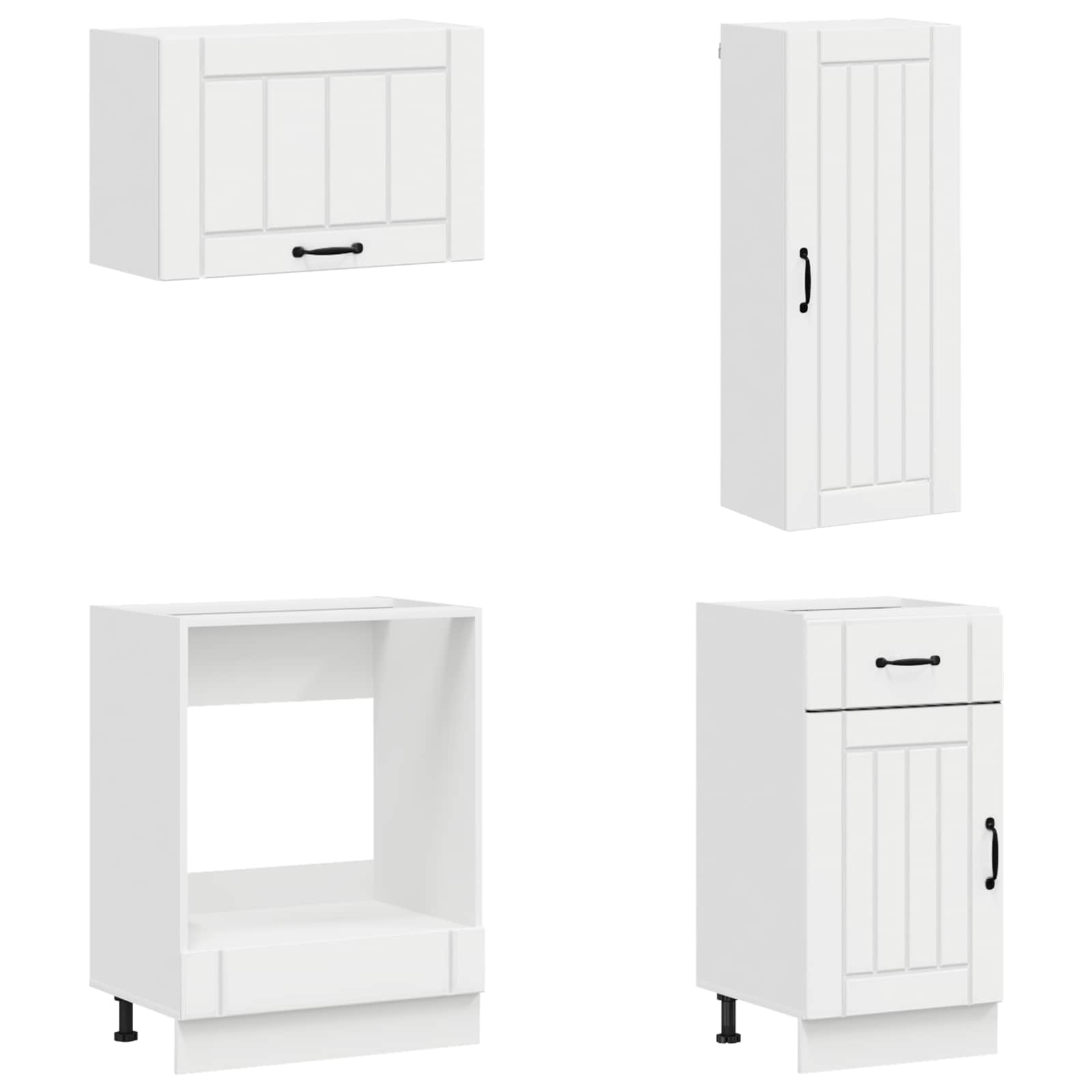Keukenblok LUCCA 8 pcs Hoogglans Wit Bewerkt hout is nu te koop bij PeponiXL, paradijselijk wonen!