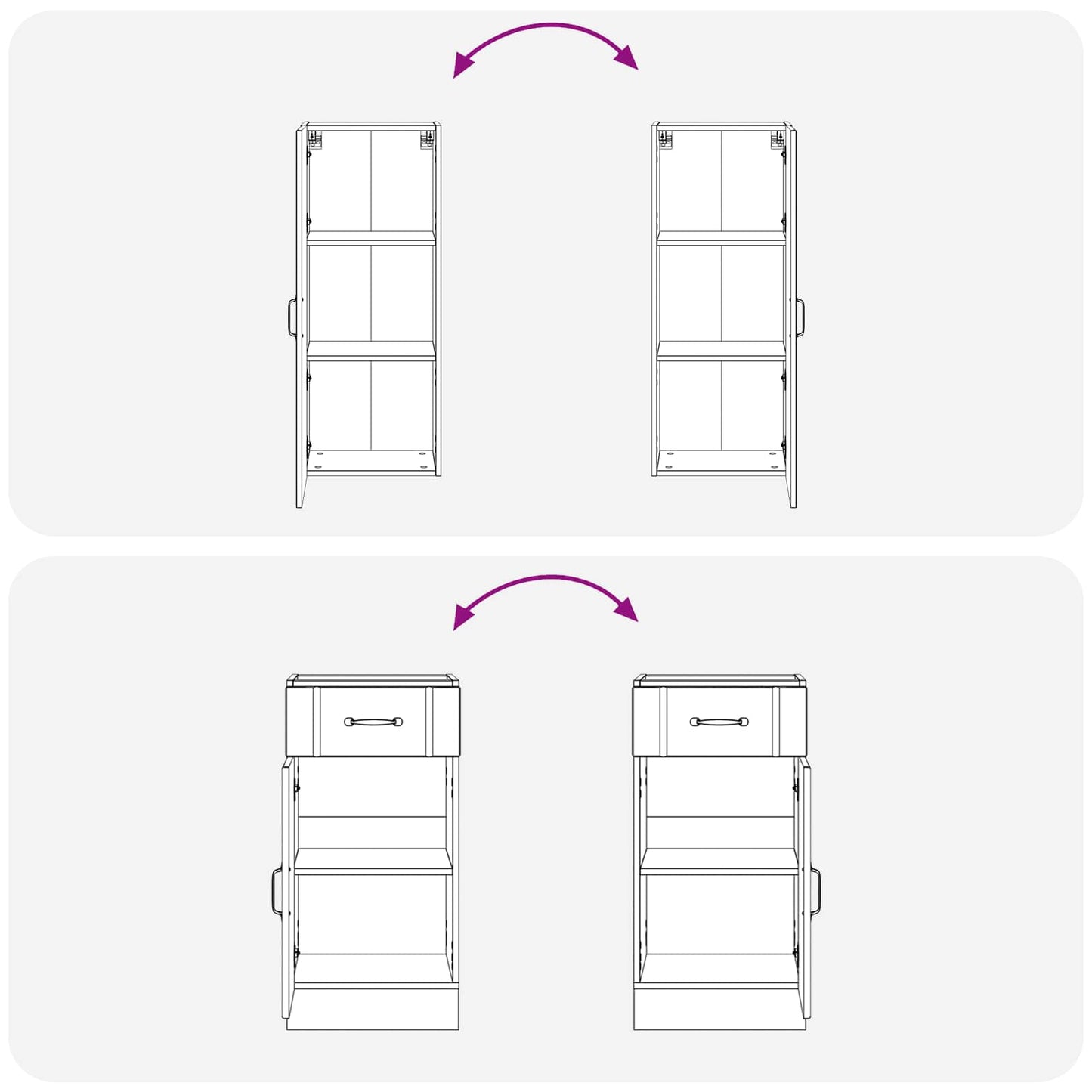 Keukenblok LUCCA 8 pcs Hoogglans Wit Bewerkt hout is nu te koop bij PeponiXL, paradijselijk wonen!