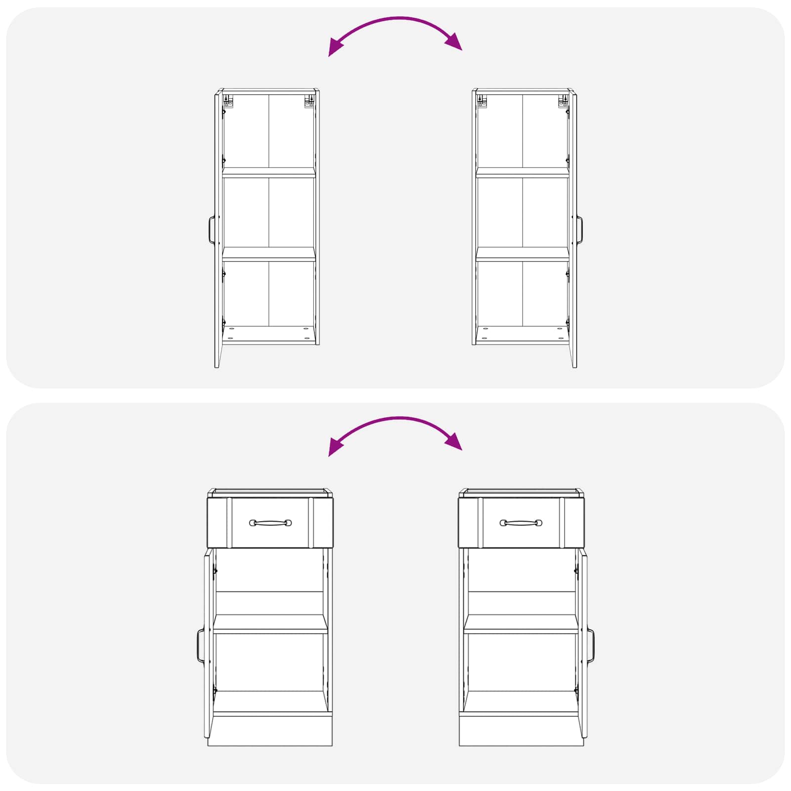Keukenblok LUCCA 8 pcs Hoogglans Wit Bewerkt hout is nu te koop bij PeponiXL, paradijselijk wonen!