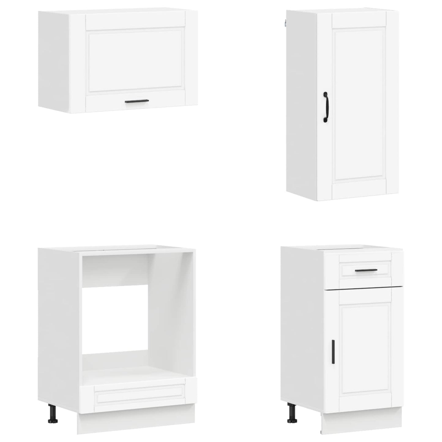 Keukenblok PORTO 8 pcs Wit Bewerkt hout is nu te koop bij PeponiXL, paradijselijk wonen!