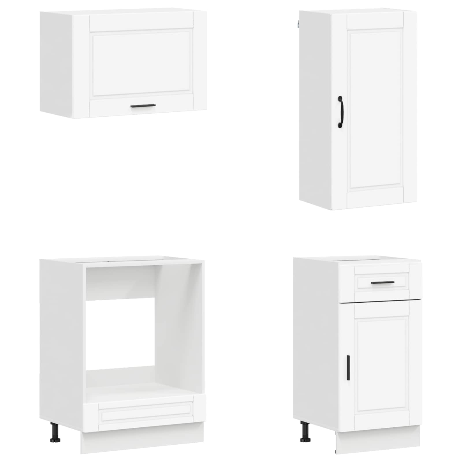 Keukenblok PORTO 8 pcs Wit Bewerkt hout is nu te koop bij PeponiXL, paradijselijk wonen!