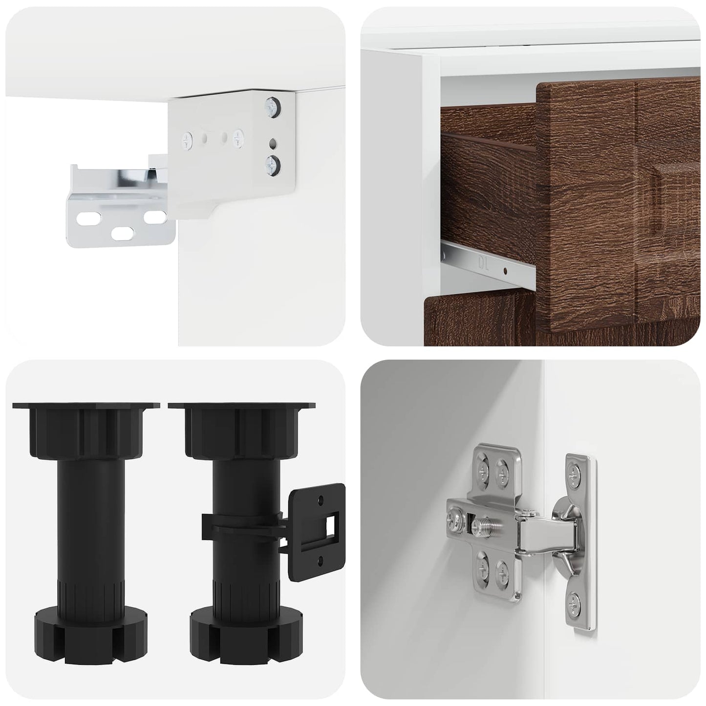 Keukenblok PORTO 8 pcs Bruin eiken Bewerkt hout is nu te koop bij PeponiXL, paradijselijk wonen!