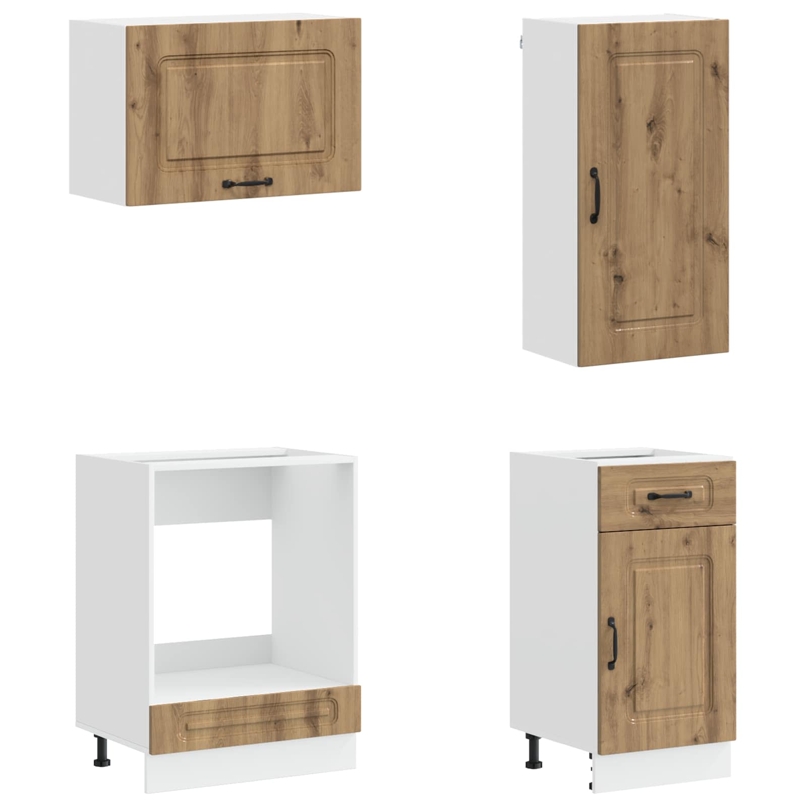 Keukenblok KALMAR 8 pcs Artisanaal eiken Bewerkt hout is nu te koop bij PeponiXL, paradijselijk wonen!