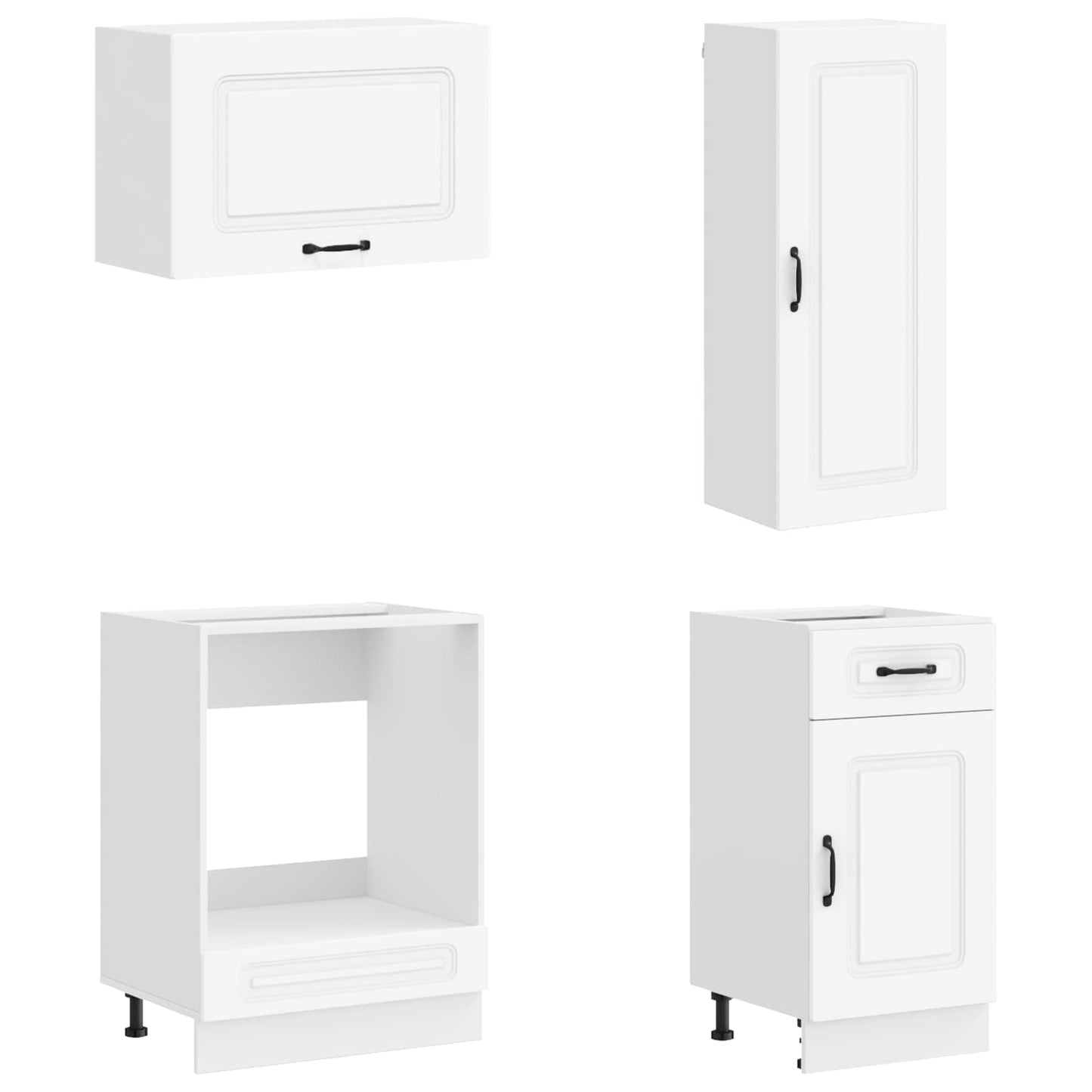 Keukenblok KALMAR 8 pcs Wit Bewerkt hout is nu te koop bij PeponiXL, paradijselijk wonen!