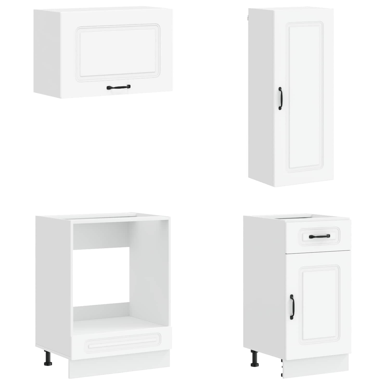 Keukenblok KALMAR 8 pcs Wit Bewerkt hout is nu te koop bij PeponiXL, paradijselijk wonen!