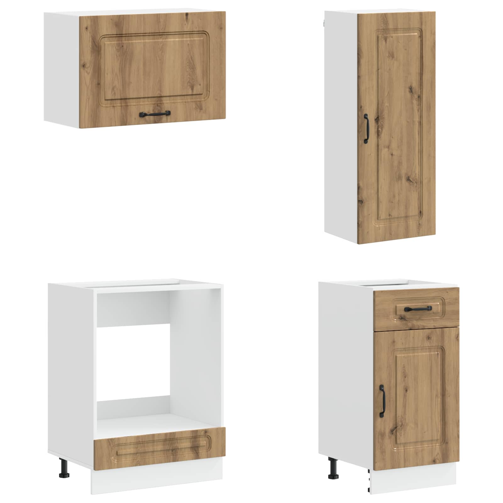 Keukenblok KALMAR 8 pcs Artisanaal eiken Bewerkt hout is nu te koop bij PeponiXL, paradijselijk wonen!