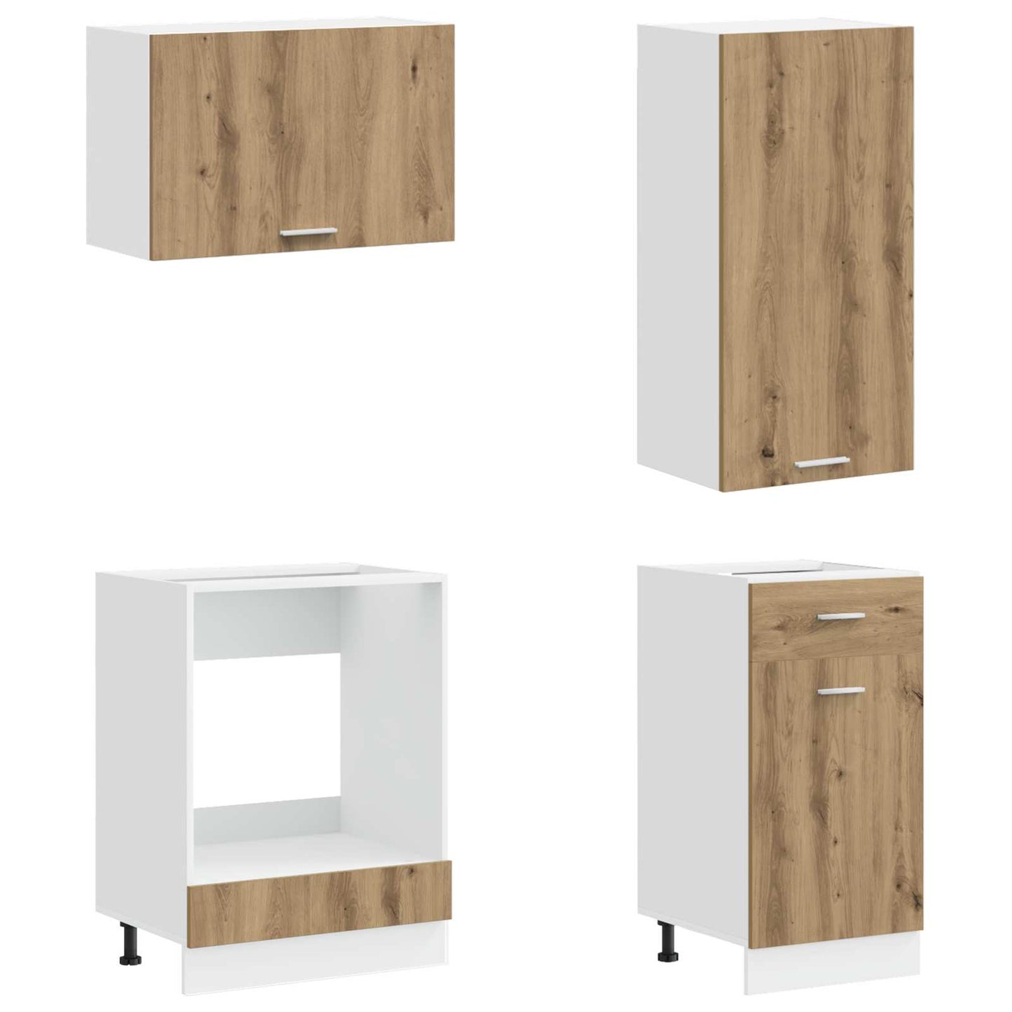 Keukenblok LYON 8 pcs Artisanaal eiken Bewerkt hout is nu te koop bij PeponiXL, paradijselijk wonen!