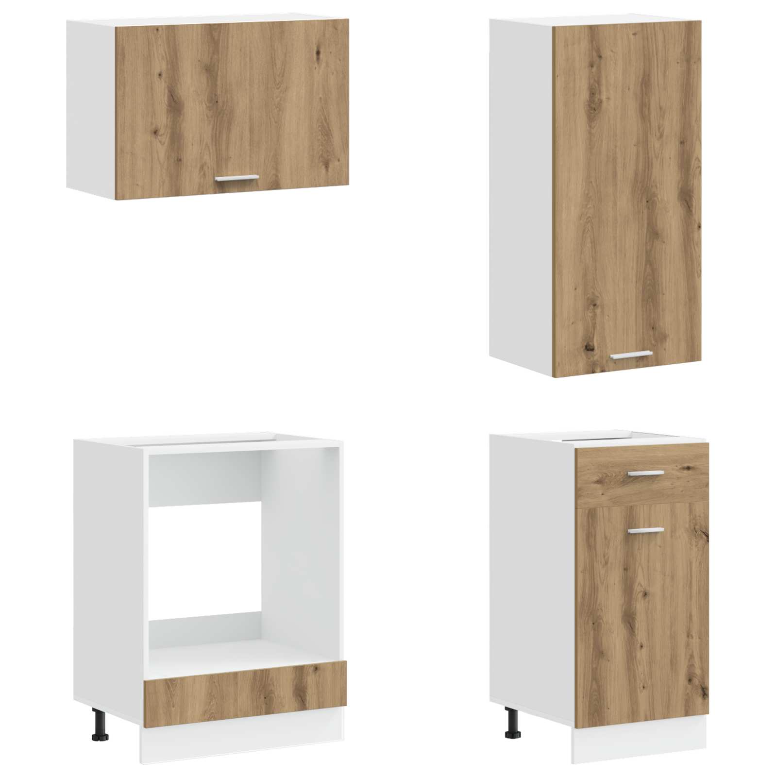 Keukenblok LYON 8 pcs Artisanaal eiken Bewerkt hout is nu te koop bij PeponiXL, paradijselijk wonen!