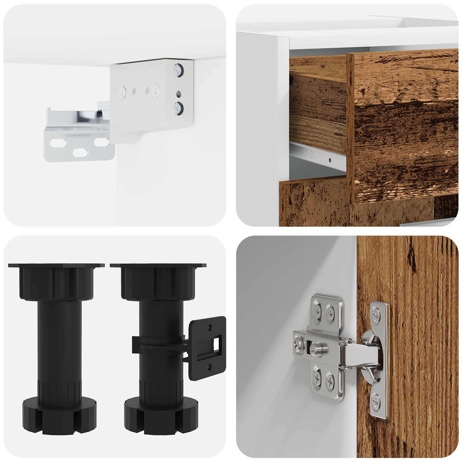 Keukenblok LYON 8 pcs Oud hout Bewerkt hout is nu te koop bij PeponiXL, paradijselijk wonen!