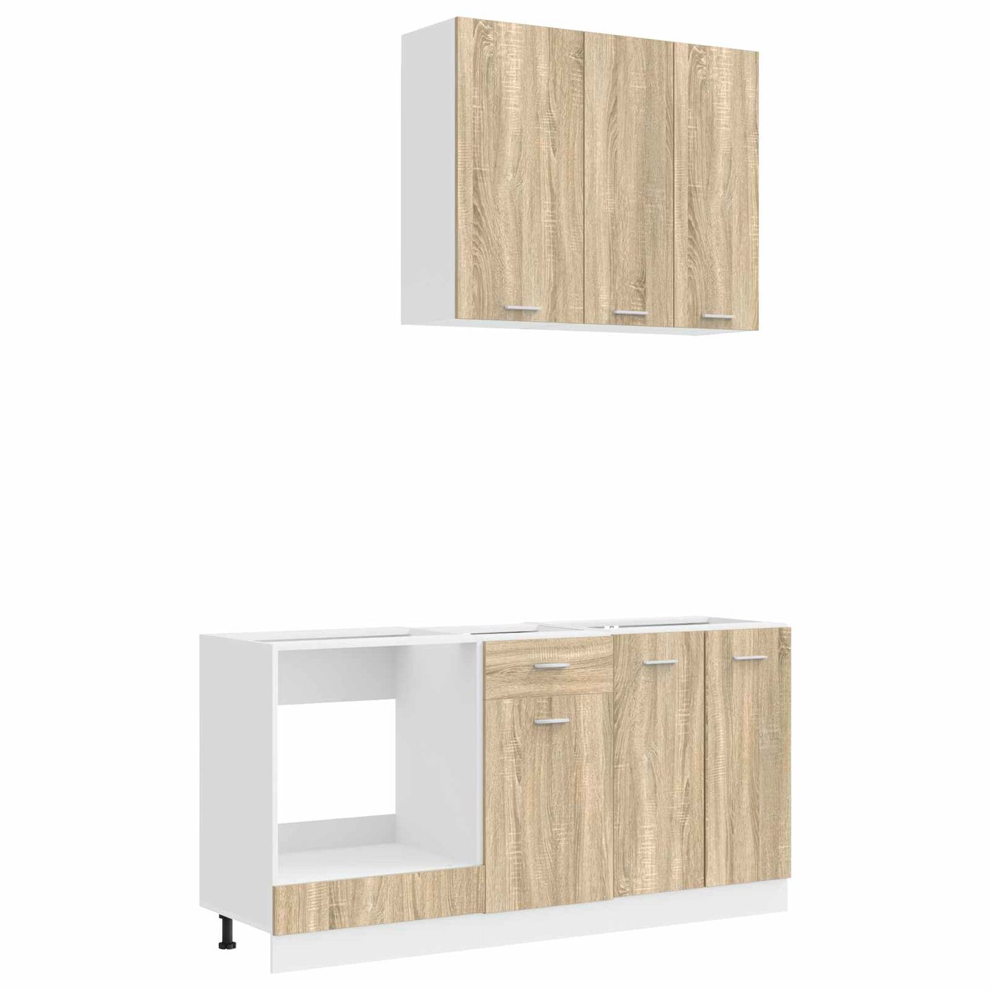 Keukenblok LYON 5 pcs Sonoma Eiken Bewerkt hout is nu te koop bij PeponiXL, paradijselijk wonen!