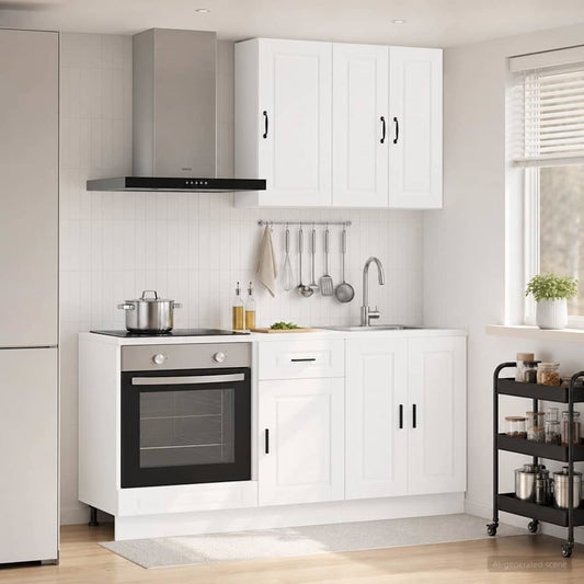 Keukenblok PORTO 5 pcs Wit Bewerkt hout is nu te koop bij PeponiXL, paradijselijk wonen!