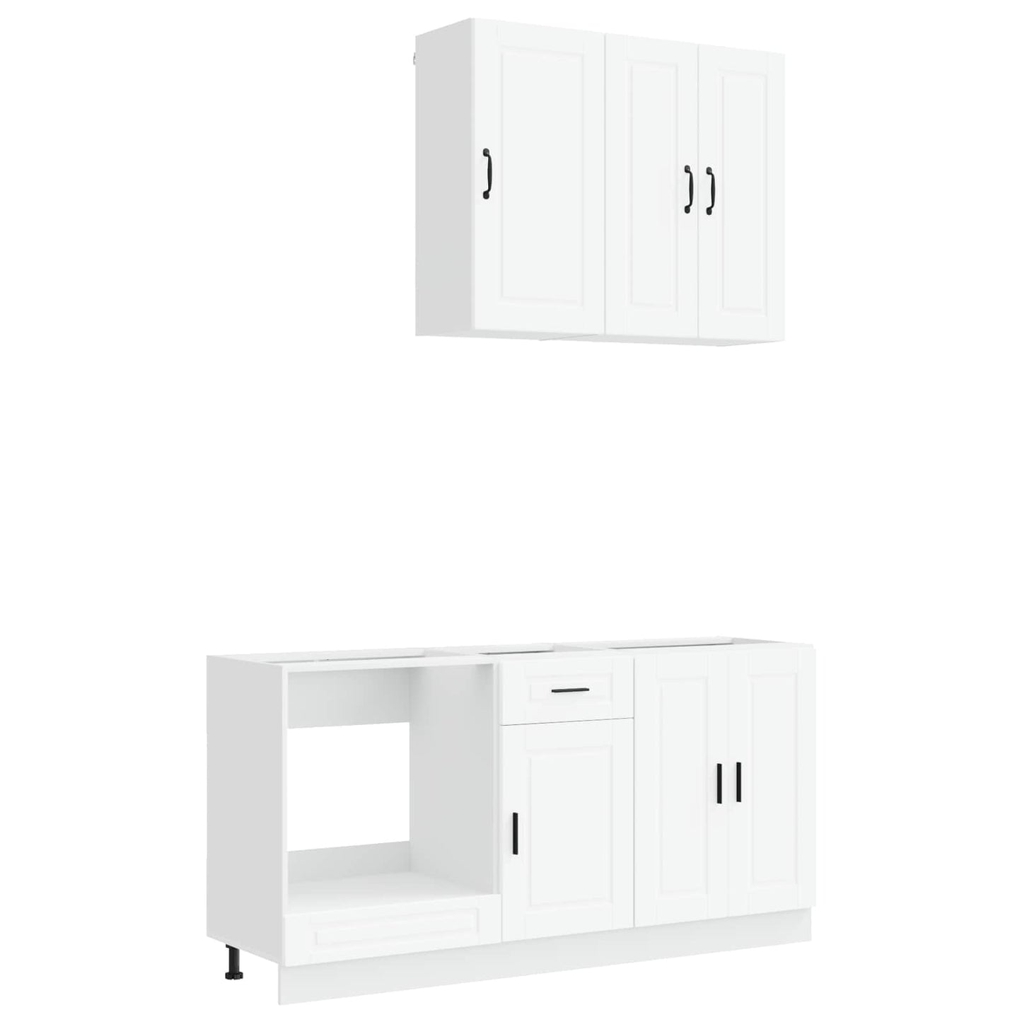 Keukenblok PORTO 5 pcs Wit Bewerkt hout is nu te koop bij PeponiXL, paradijselijk wonen!