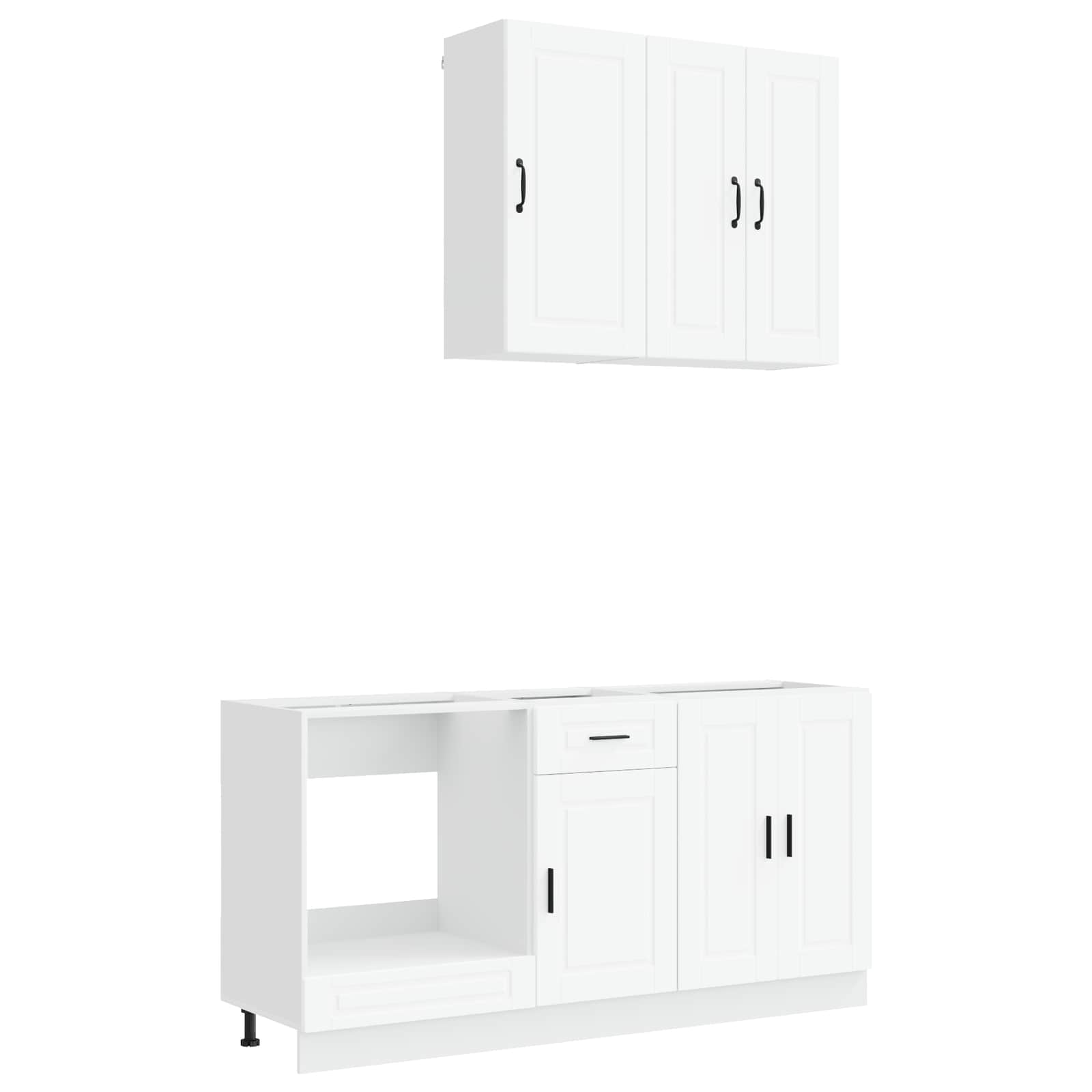 Keukenblok PORTO 5 pcs Wit Bewerkt hout is nu te koop bij PeponiXL, paradijselijk wonen!
