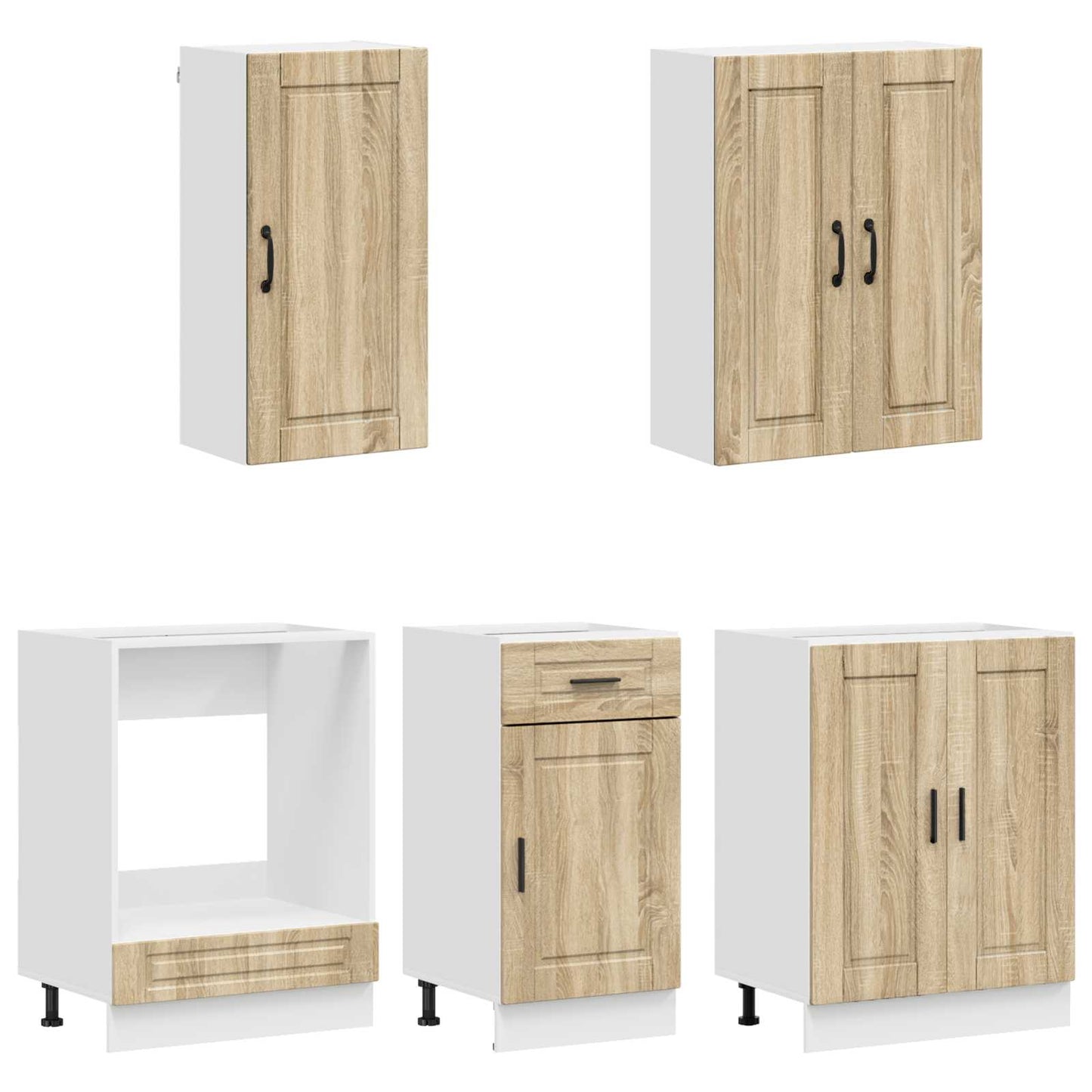 Keukenblok PORTO 5 pcs Sonoma Eiken Bewerkt hout is nu te koop bij PeponiXL, paradijselijk wonen!
