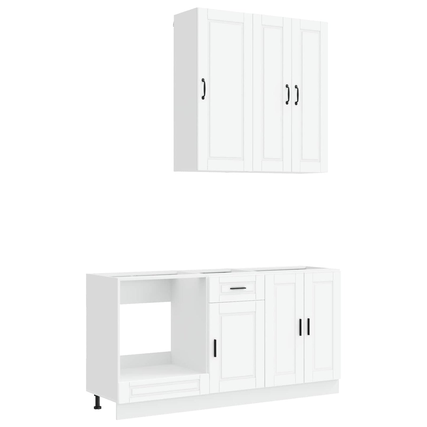 Keukenblok PORTO 5 pcs Wit Bewerkt hout is nu te koop bij PeponiXL, paradijselijk wonen!