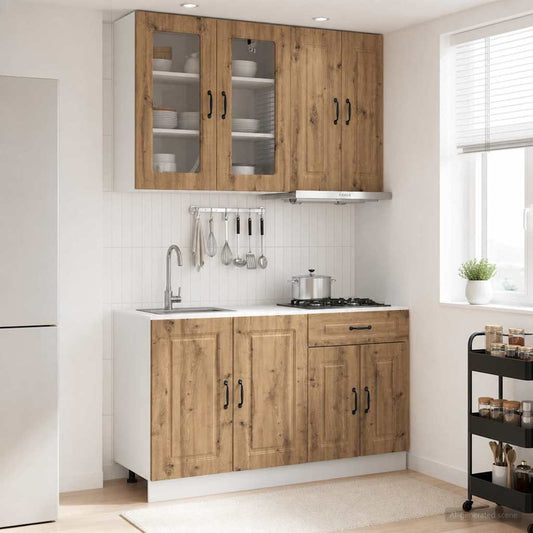 Keukenblok KALMAR 4 pcs Artisanaal eiken Bewerkt hout is nu te koop bij PeponiXL, paradijselijk wonen!